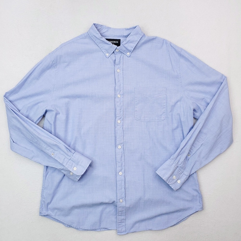 Bonobos Shirt Mens Extra Large Blue Button Down Standard Fit Stretch Colorful